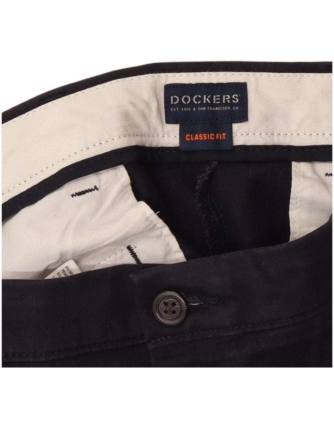 DOCKERS Ανδρικό παντελόνι Chino Classic Fit W34 L30 Navy Blue Cotton Classic