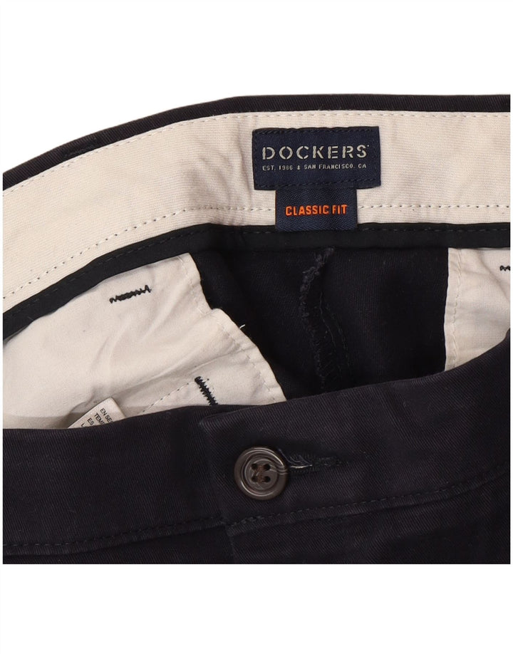 DOCKERS Ανδρικό παντελόνι Chino Classic Fit W34 L30 Navy Blue Cotton Classic