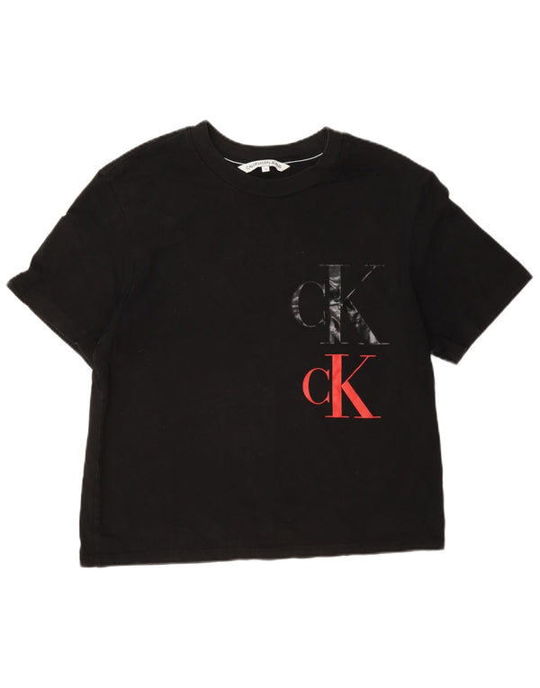 Γυναικείο γραφικό μπλουζάκι Calvin Klein Jeans Top UK 14 Medium Black