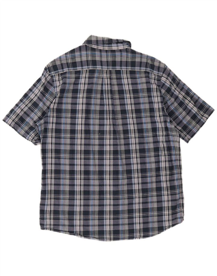 Woolrich Ανδρικό κοντομάνικο πουκάμισο με κανονική εφαρμογή, μεγάλο μπλε καρό βαμβακερό