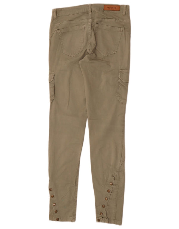 Zara Γυναικείο Slim Cargo Παντελόνι EU 34 2XS W24 L28 Χακί Βαμβακερό