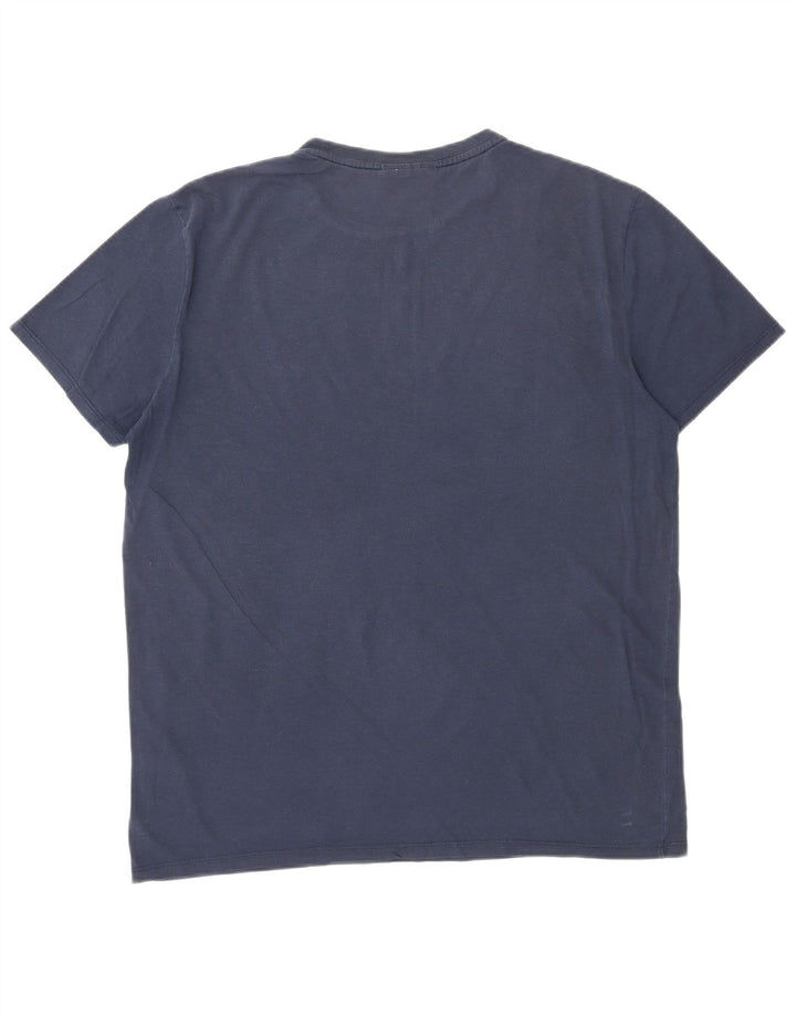 Lacoste Ανδρικό T-Shirt Top Large Navy Blue από βαμβάκι