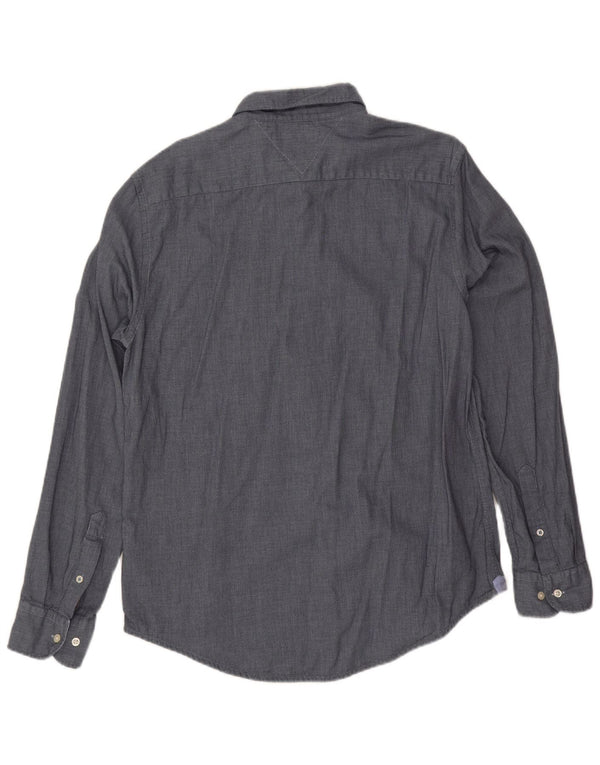 Ανδρικό πουκάμισο Tommy Hilfiger Slim Fit Large Navy Blue από βαμβάκι