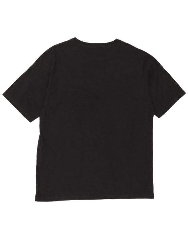Zara Ανδρικό γραφικό T-Shirt Top XL Μαύρο βαμβακερό