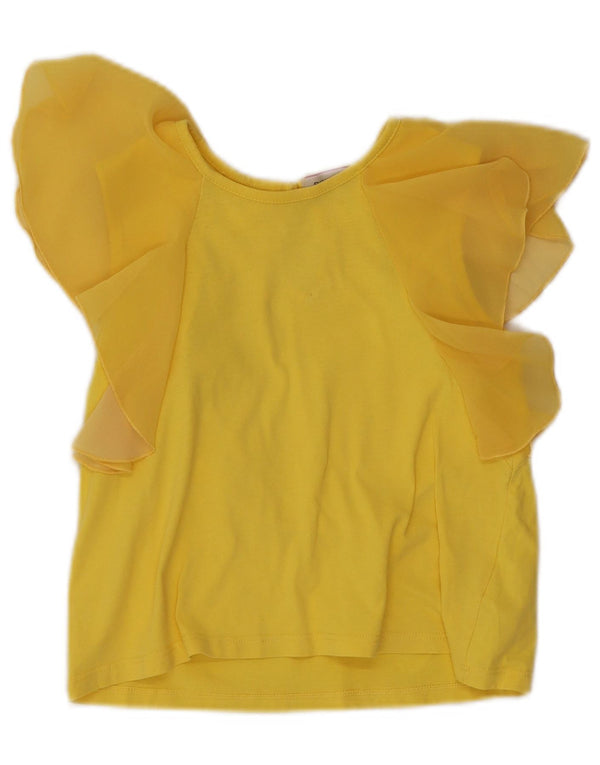 Pinko Γυναικεία Crop Μπλούζα Τοπ UK 8 Small Yellow Polyester