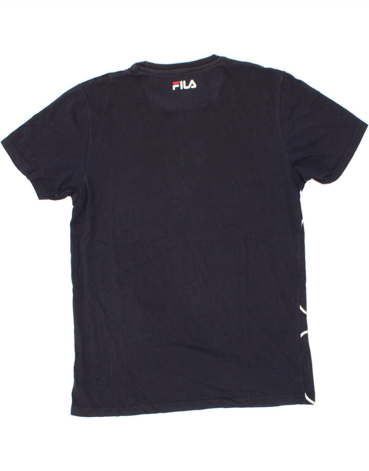 FILA Mens Graphic T-Shirt Top Small Navy Blue Vintage Fila and Second-Hand Fila from Messina Hembry 
