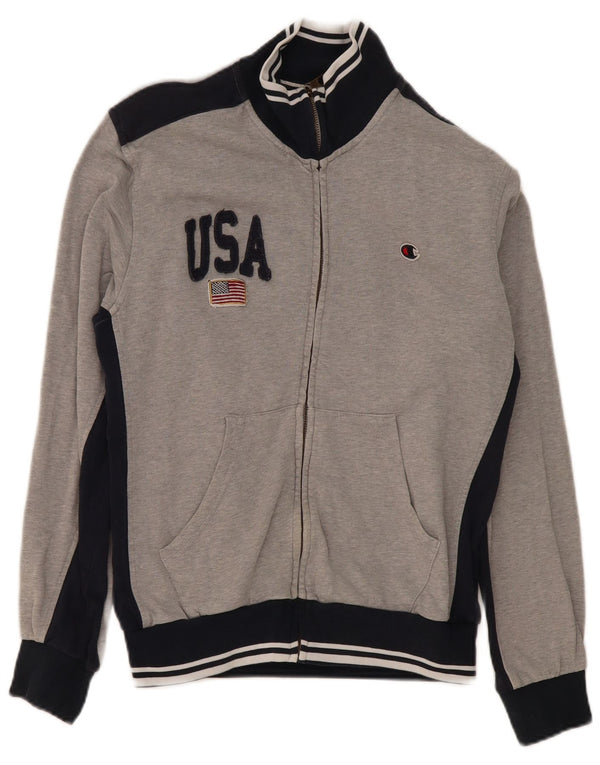 Ανδρική φόρμα Champion Graphic Top Jacket μεσαίου γκρι χρώματος βαμβακερό
