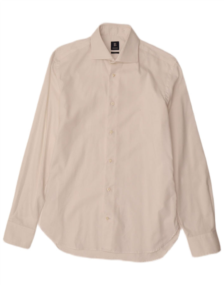 Ανδρικό πουκάμισο Boggi Slim Fit Size 39 15 1/2 Medium White Cotton