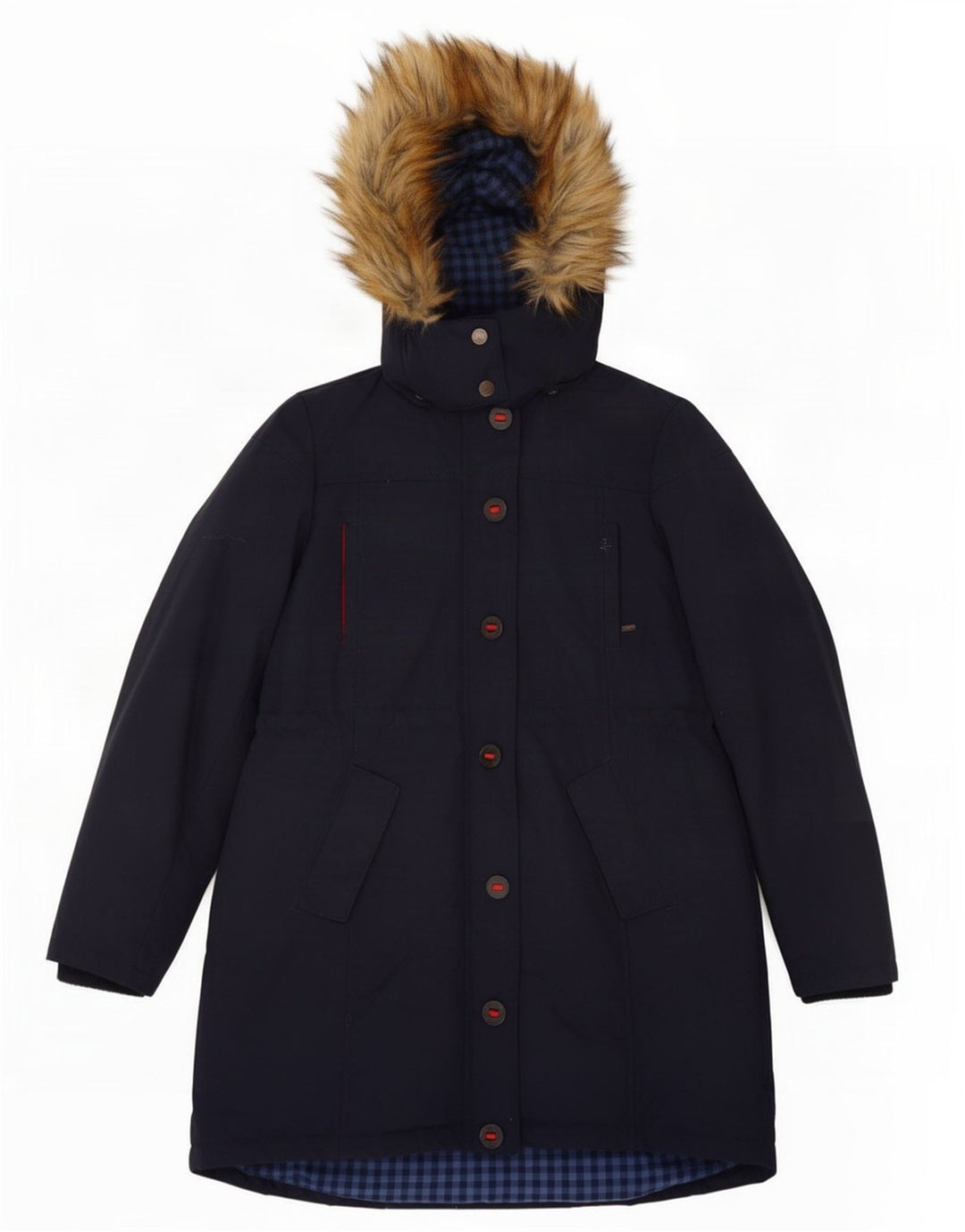 Fat Face Γυναικείο παλτό με κουκούλα UK 14 Medium Navy Blue Nylon