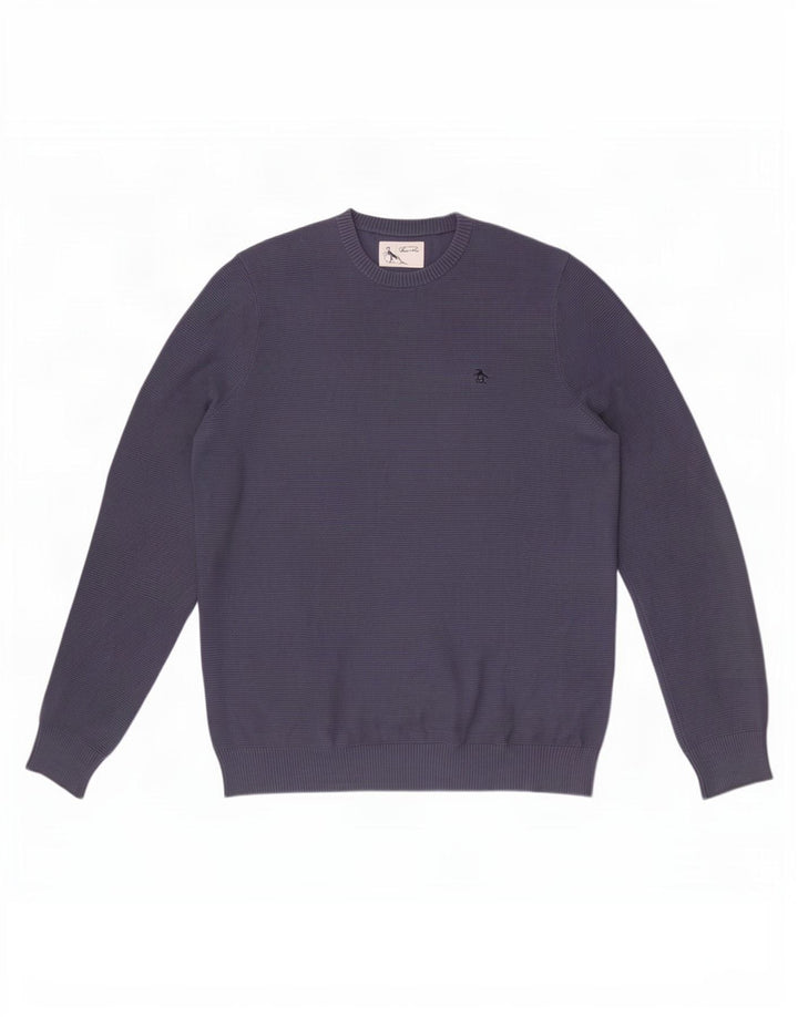 Ανδρικό πουλόβερ Penguin Crew Neck Jumper μεγάλο μπλε βαμβακερό