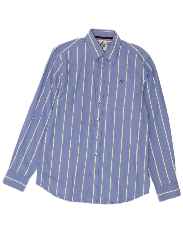 Ανδρικό πουκάμισο Crew Clothing Tailored Fit, μεσαίο μπλε βαμβακερό ριγέ
