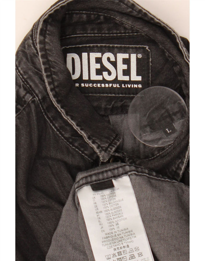 Ανδρικό τζιν πουκάμισο Diesel μεγάλο μαύρο βαμβακερό