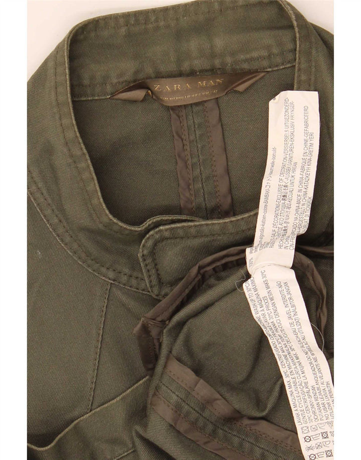Zara Ανδρικό Military Jacket UK 38 Medium Khaki Cotton
