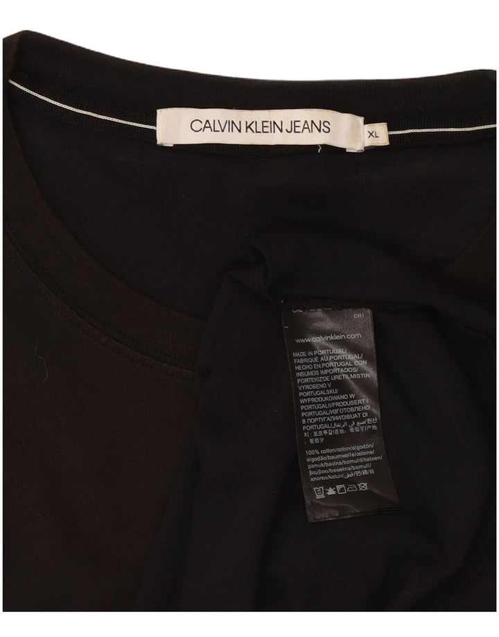CALVIN KLEIN JEANS Ανδρικό γραφικό T-Shirt Top XL Μαύρο βαμβακερό