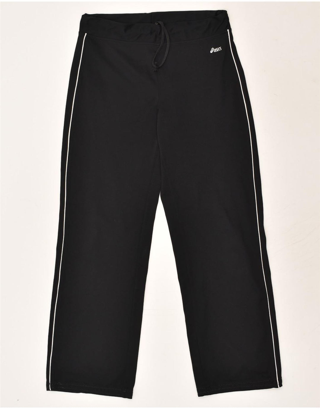 ASICS Womens Tracksuit Trousers UK 14 Large Black Polyester | Vintage Asics | Thrift | Second-Hand Asics | Used Clothing | Messina Hembry 