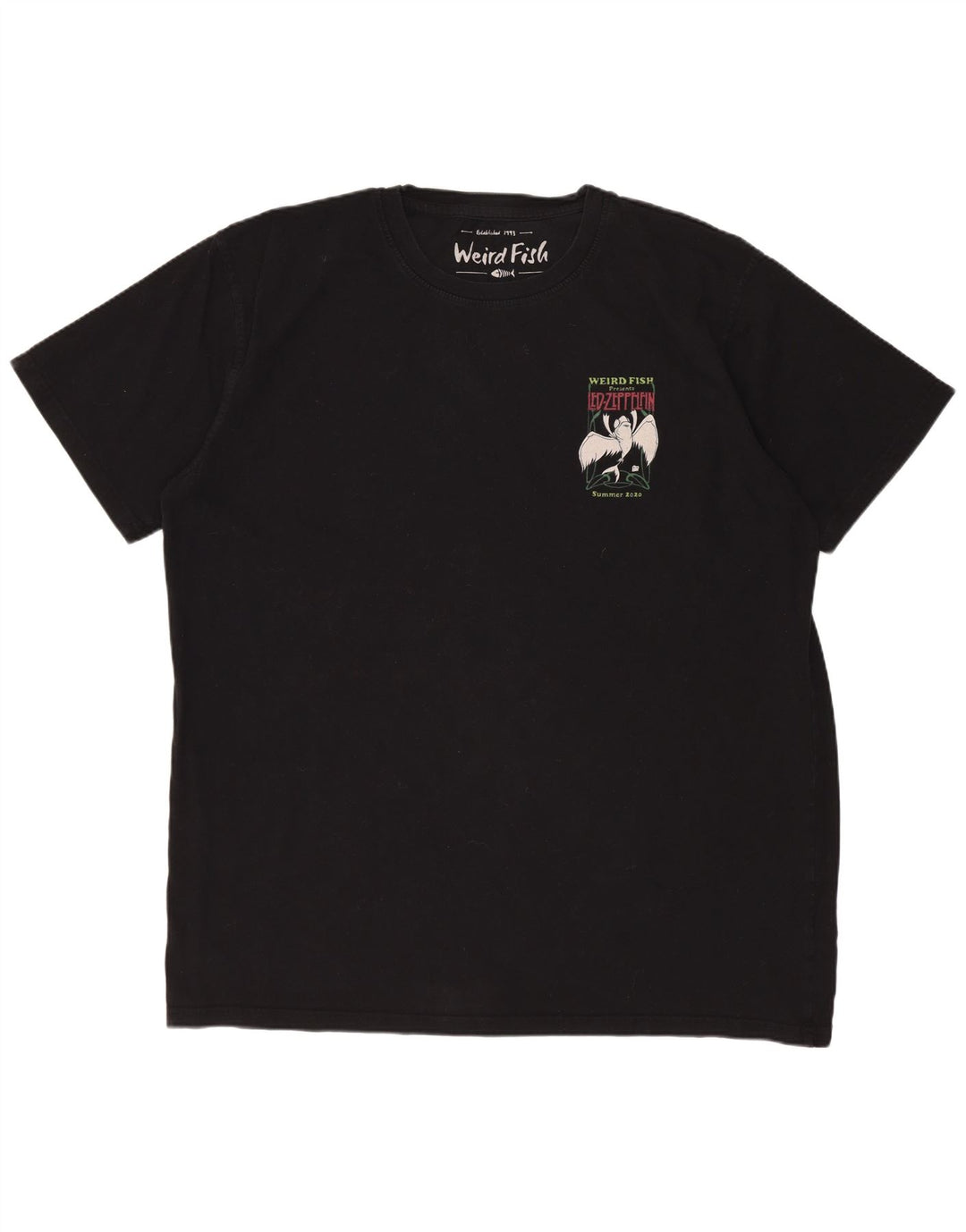 WEIRD FISH Ανδρικό γραφικό T-Shirt Top XL Μαύρο βαμβακερό