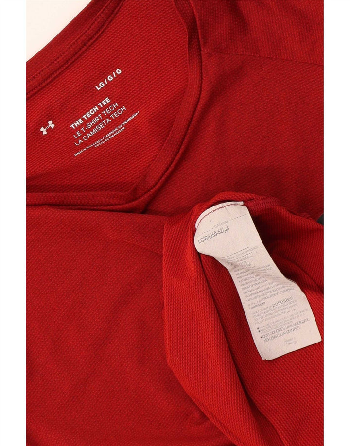 Under Armour Ανδρικό T-Shirt Top μεγάλο κόκκινο πολυεστέρα