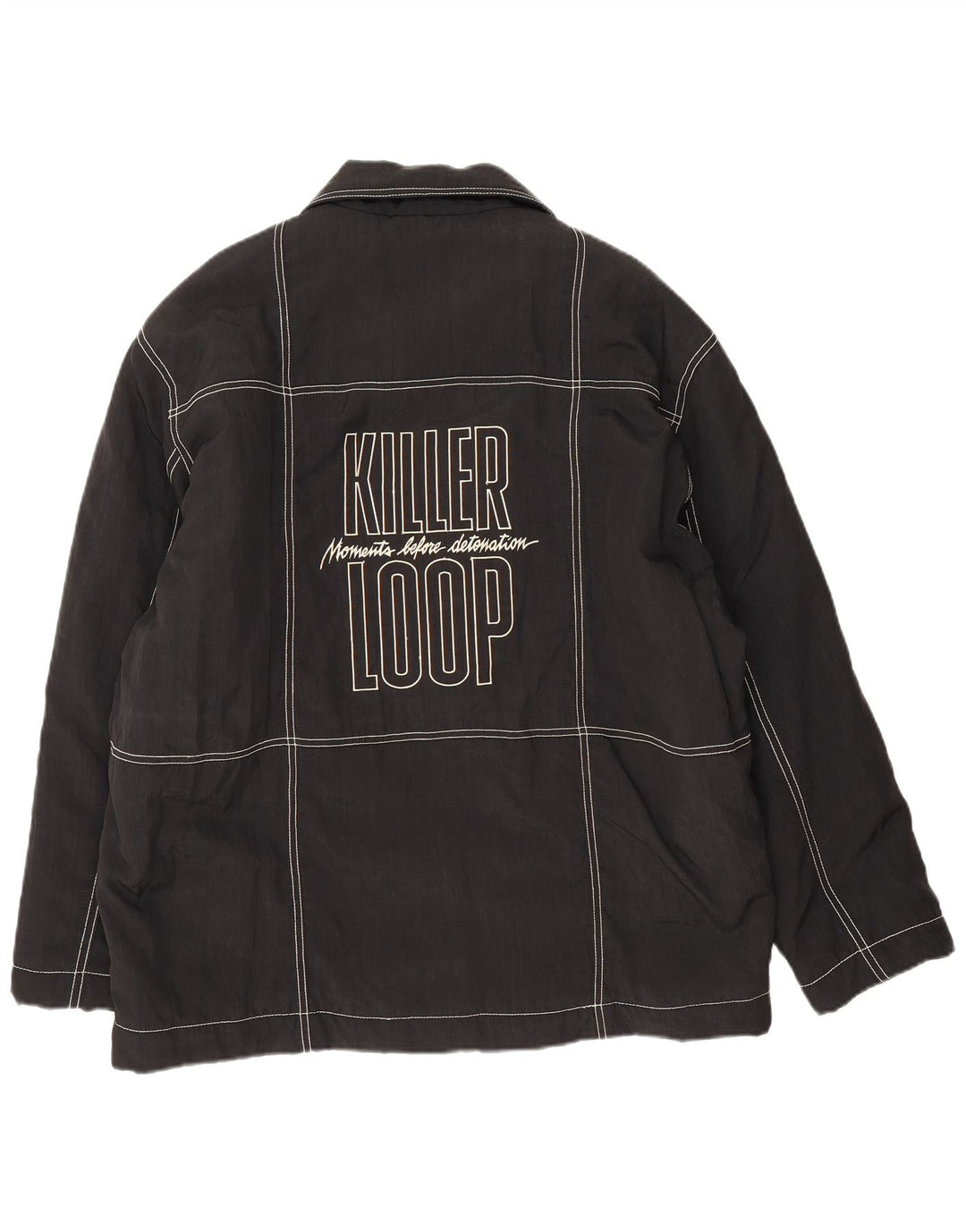 Killer Loop Ανδρικό γραφικό Bomber Jacket UK 38 Medium Black Polyamide