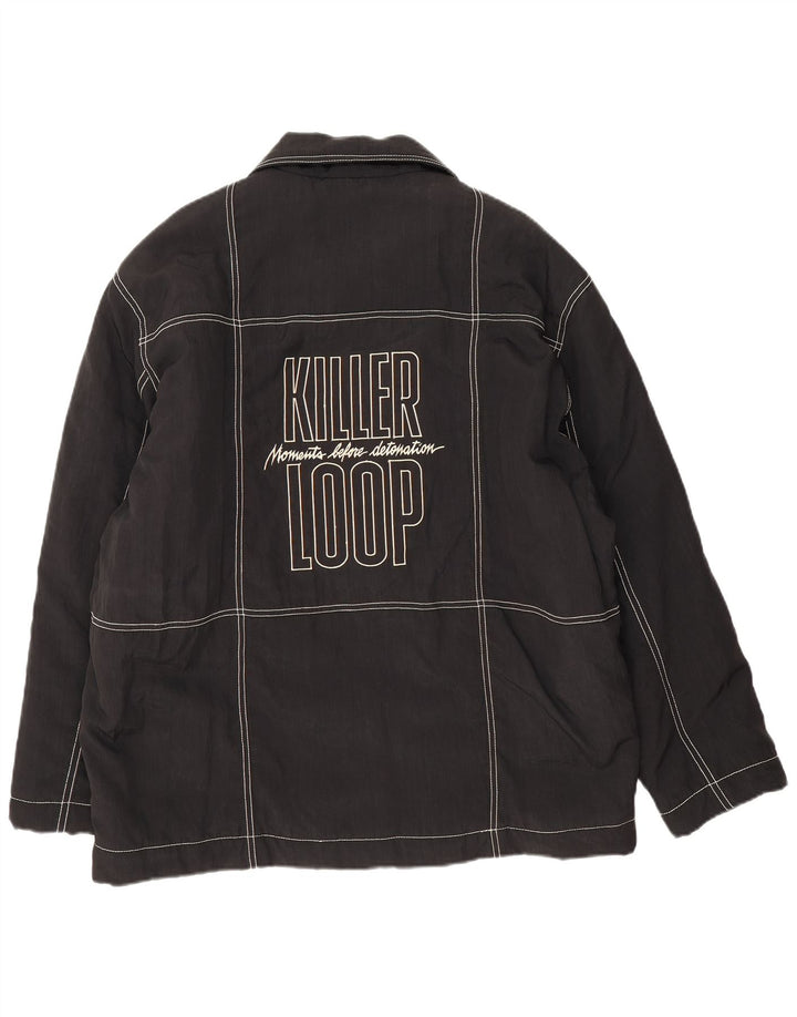 Killer Loop Ανδρικό γραφικό Bomber Jacket UK 38 Medium Black Polyamide