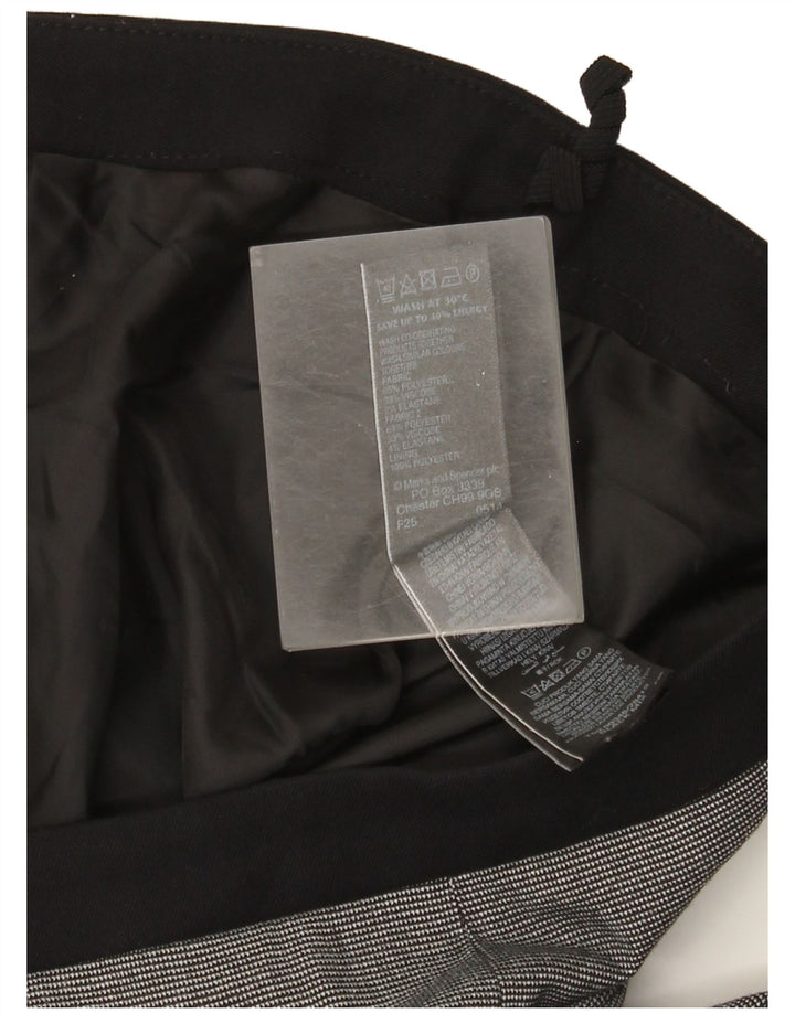 Marks & Spencer Γυναικεία Pencil Φούστα UK 14 Large W34 Black Check Polyester