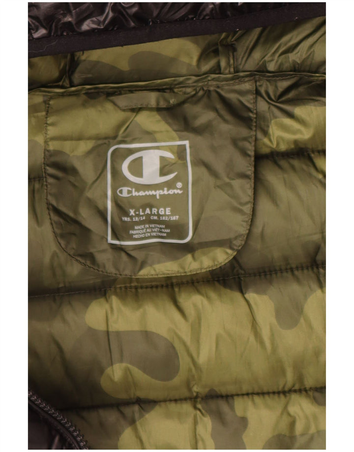 Champion Boys Hooded Jacket 13-14 Years XL Μαύρο