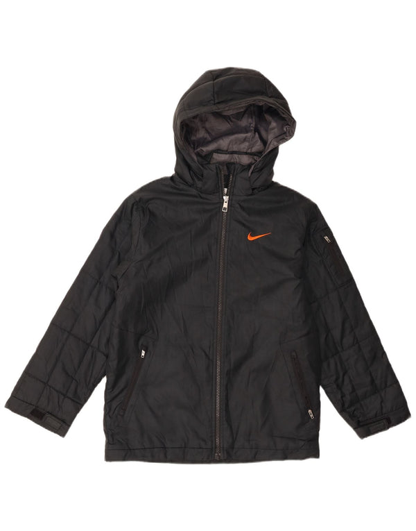 Μπουφάν Nike Boys με κουκούλα Windbreaker 10-11 ετών Μεσαίο μαύρο πολυεστέρα