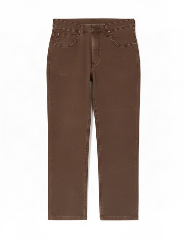 Lee Mens Brooklyn Straight Jeans W33 L32 Καφέ βαμβακερό