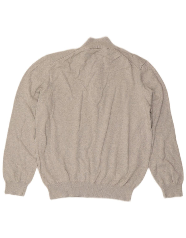 Ανδρικό πουλόβερ με φερμουάρ Crew Clothing XL Γκρι βαμβακερό