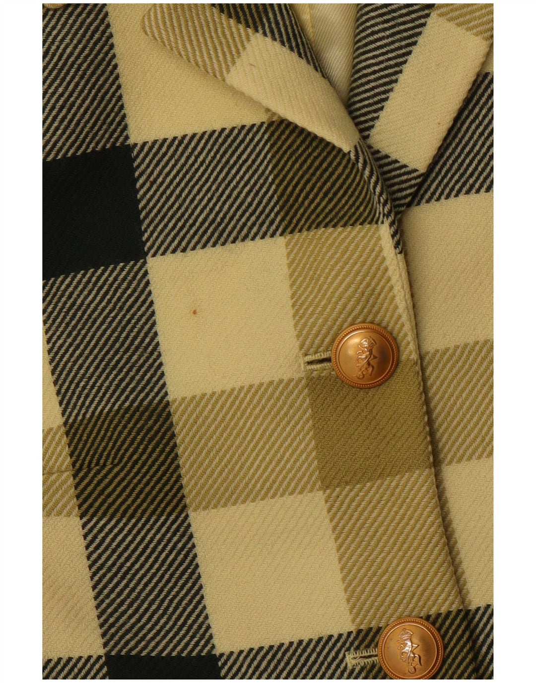 MONDI Γυναικείο μπουφάν σακάκι με 3 κουμπιά EU 34 XS Yellow Check New Wool