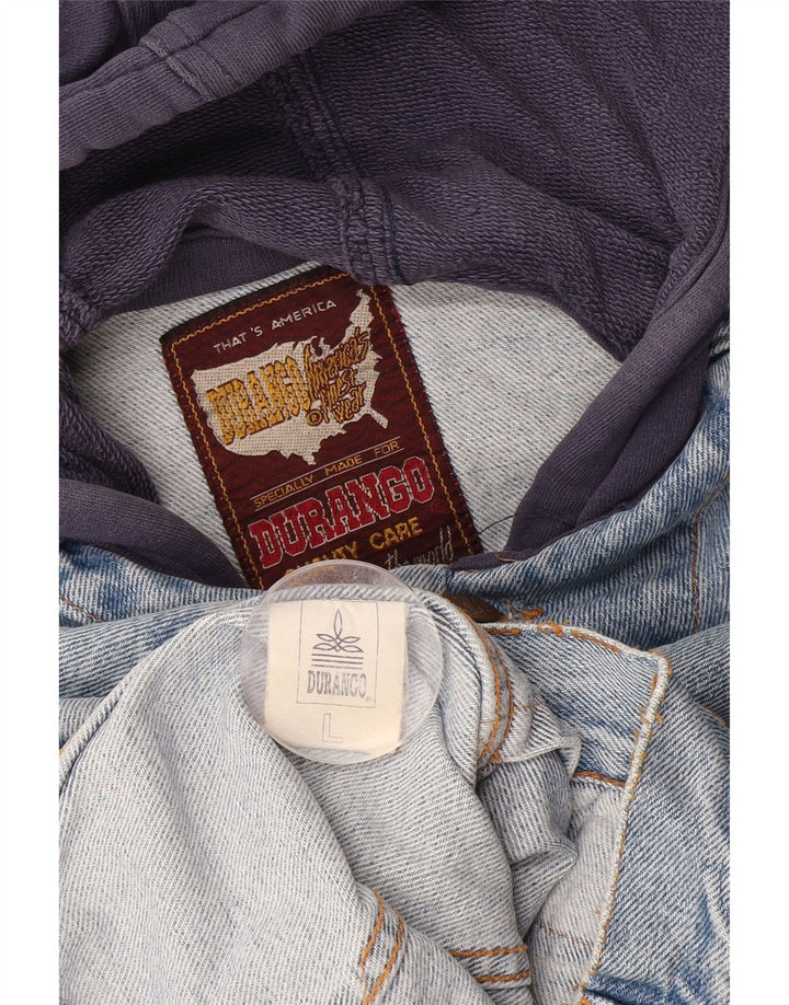 Ανδρικό τζιν μπουφάν DURANGO με κουκούλα UK 40 μεγάλο μπλε βαμβακερό χρώμα