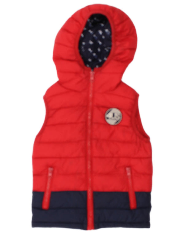 Cesare Paciotti Baby Boys Hooded Gilet 18-24 Months Red Colorblock