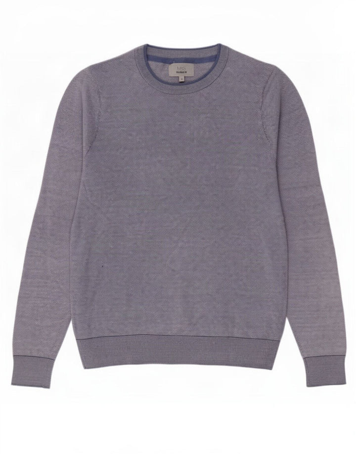 Ανδρικό πουλόβερ Marks & Spencer Tailored Fit Crew Neck Jumper Small Blue
