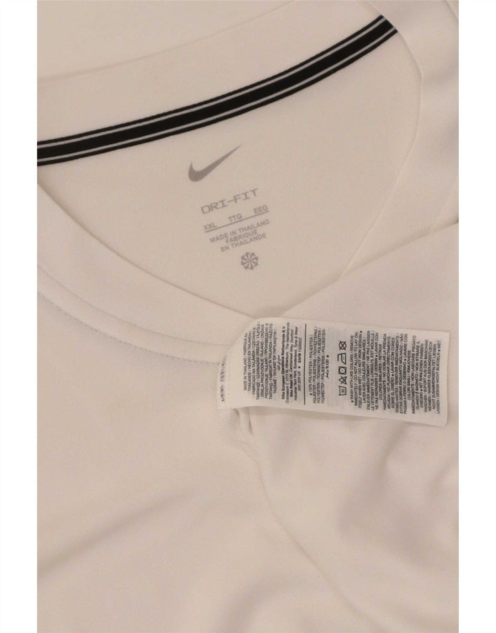 Ανδρικό T-shirt Nike Dri Fit Top 2XL λευκό πολυεστέρα