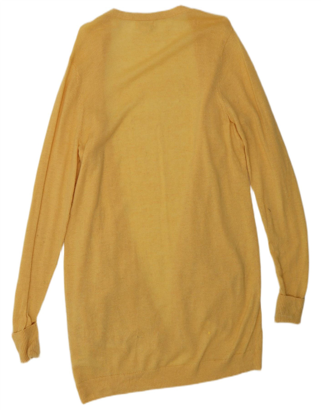 FAT FACE Γυναικείο Longline ανοιχτό πουλόβερ ζακέτα UK 14 μεσαίο κίτρινο μαλλί