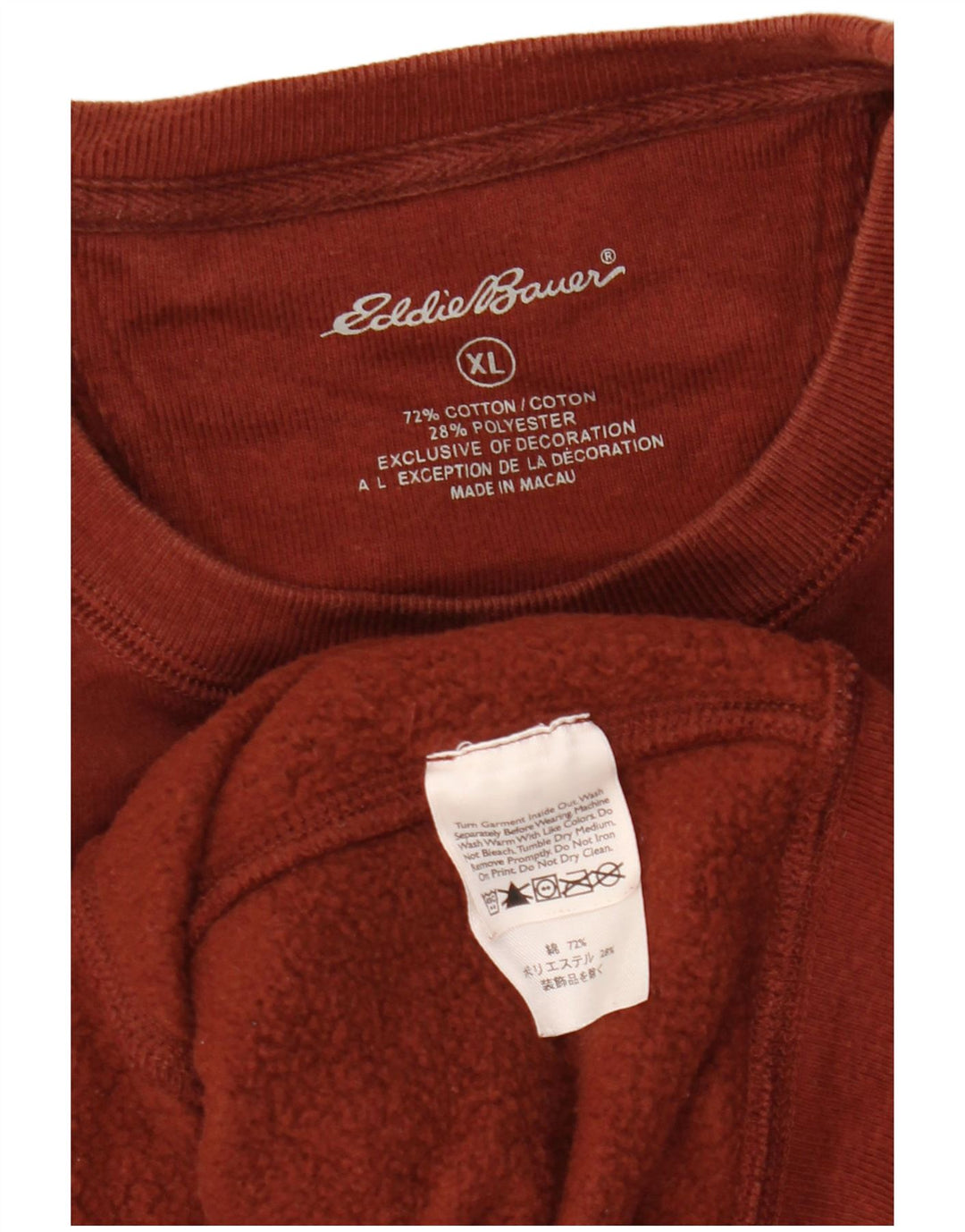 EDDIE BAUER Ανδρικό γραφικό φούτερ Jumper XL Καφέ βαμβακερό
