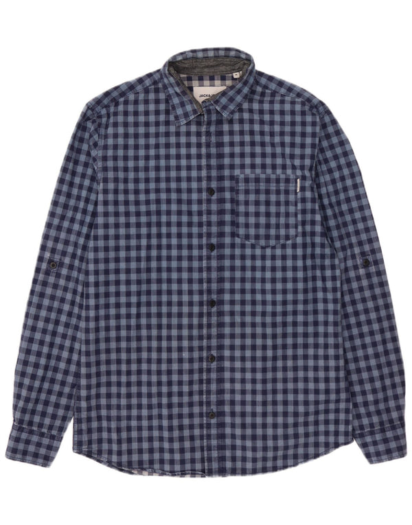 Jack & Jones Ανδρικό πουκάμισο Slim Fit Medium Blue Gingham