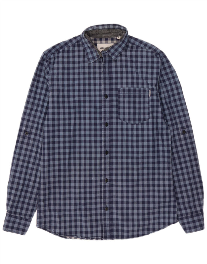 Jack & Jones Ανδρικό πουκάμισο Slim Fit Medium Blue Gingham