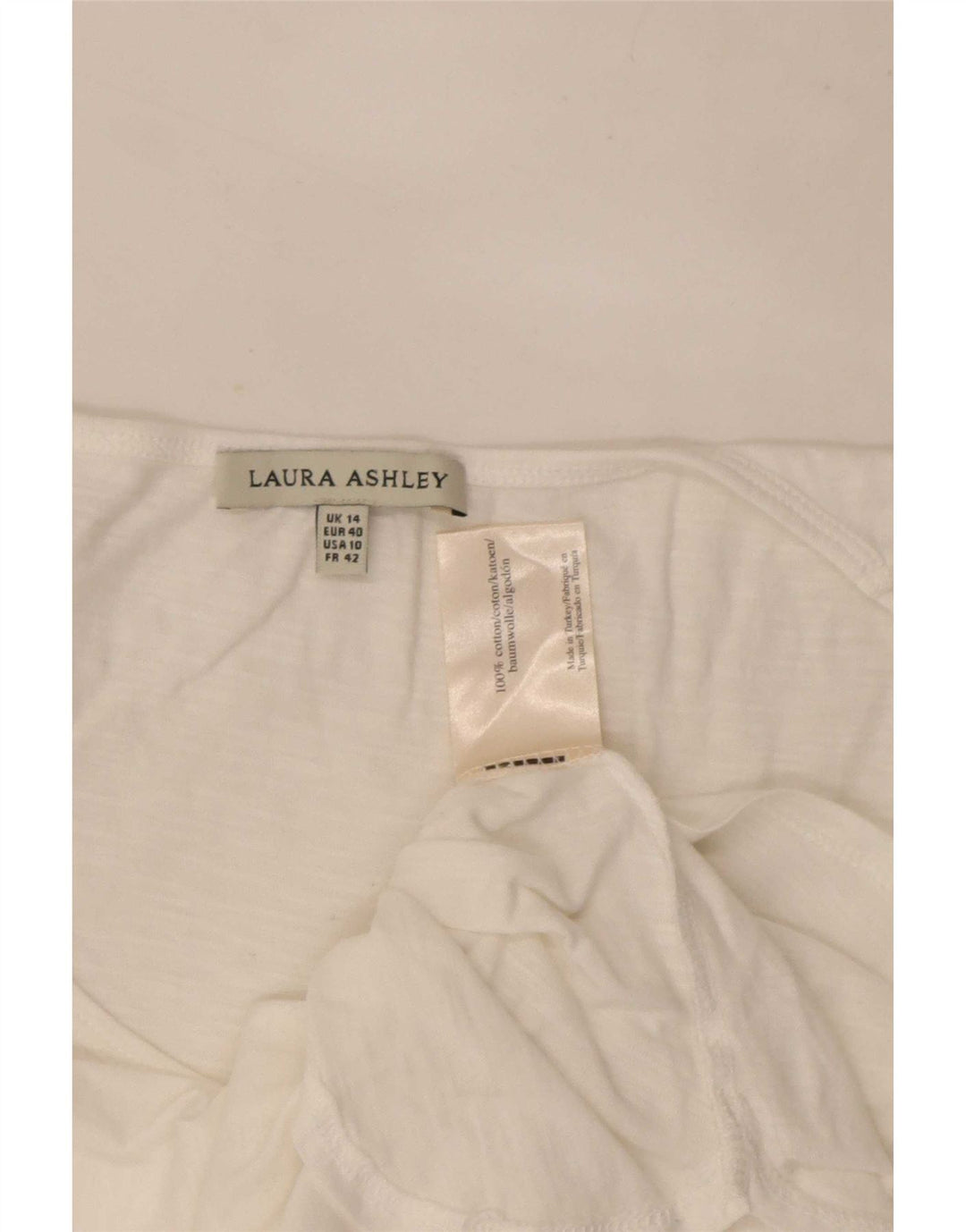 Laura Ashley Γυναικείο Τοπ UK 14 Λευκό Βαμβακερό