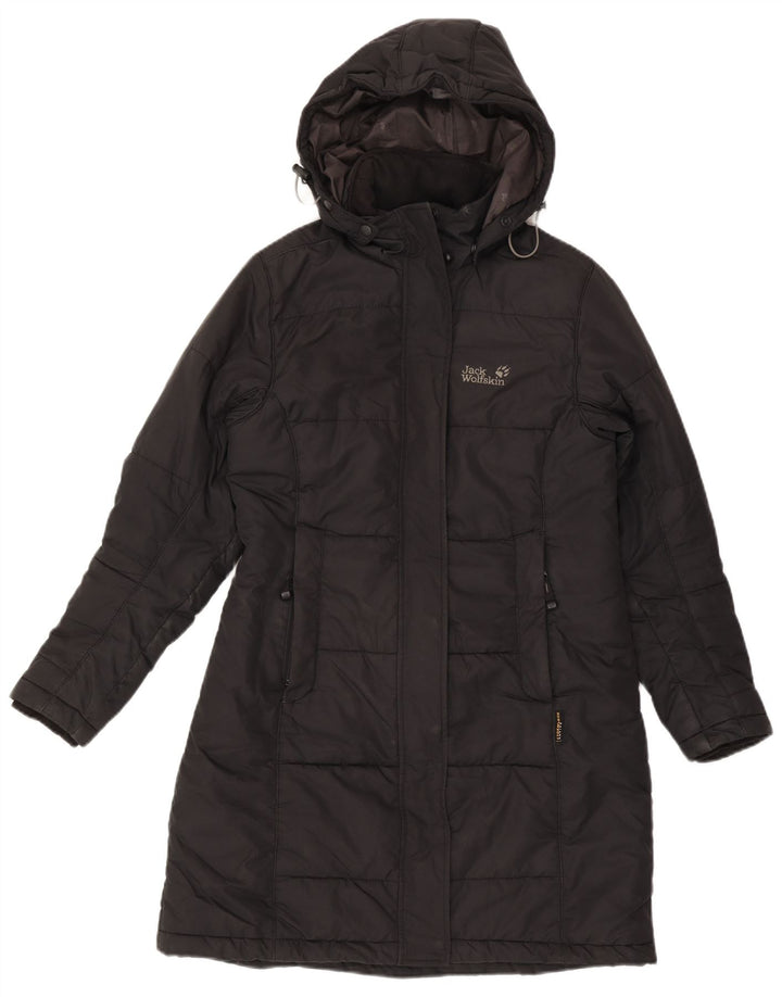 Jack Wolfskin Γυναικείο παλτό με κουκούλα UK 10 μικρό μαύρο πολυεστέρα