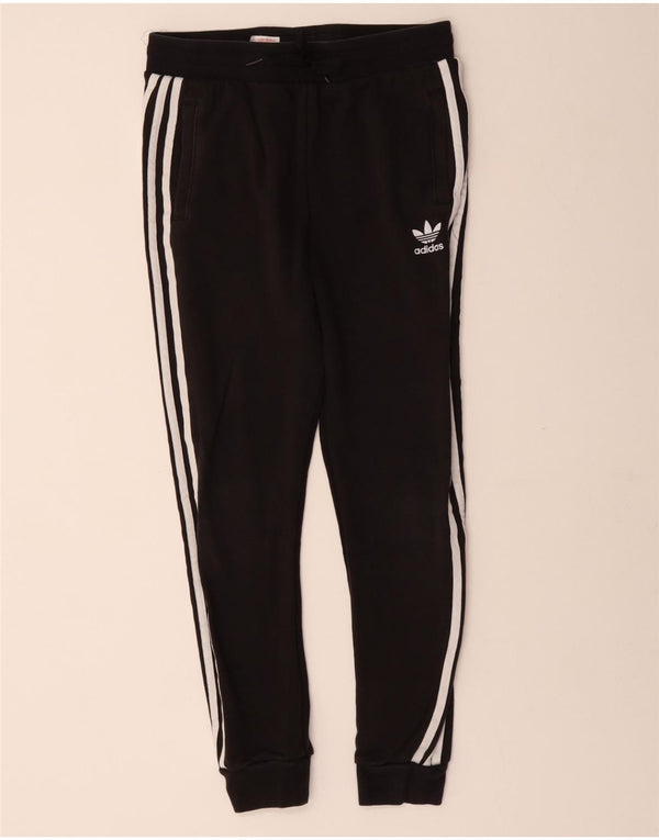 Γυναικεία αθλητική φόρμα ADIDAS Παντελόνι Joggers UK 12 μεσαίο μαύρο βαμβακερό