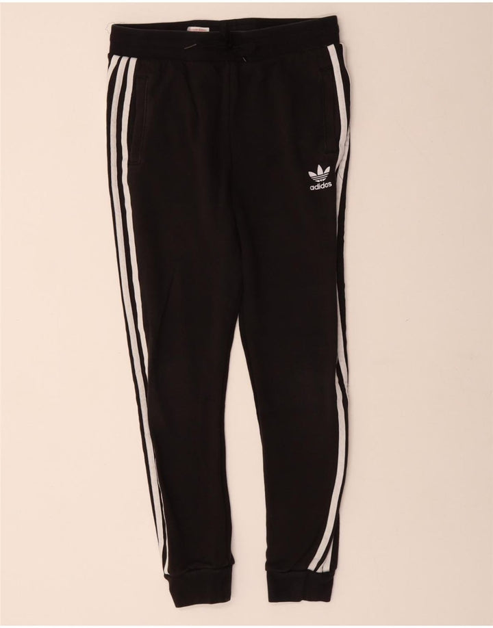 Γυναικεία αθλητική φόρμα ADIDAS Παντελόνι Joggers UK 12 μεσαίο μαύρο βαμβακερό