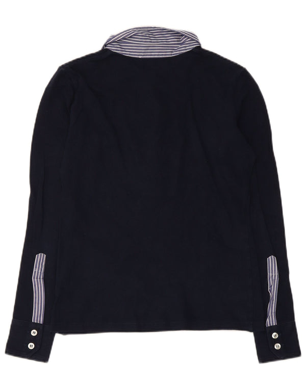 Fred Perry γυναικείο μπλουζάκι ράγκμπι πόλο UK 12 Medium Navy Blue ριγέ