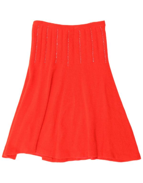 Vintage Γυναικεία Πλεκτή Φούστα IT 44 Medium W30 Red Angora