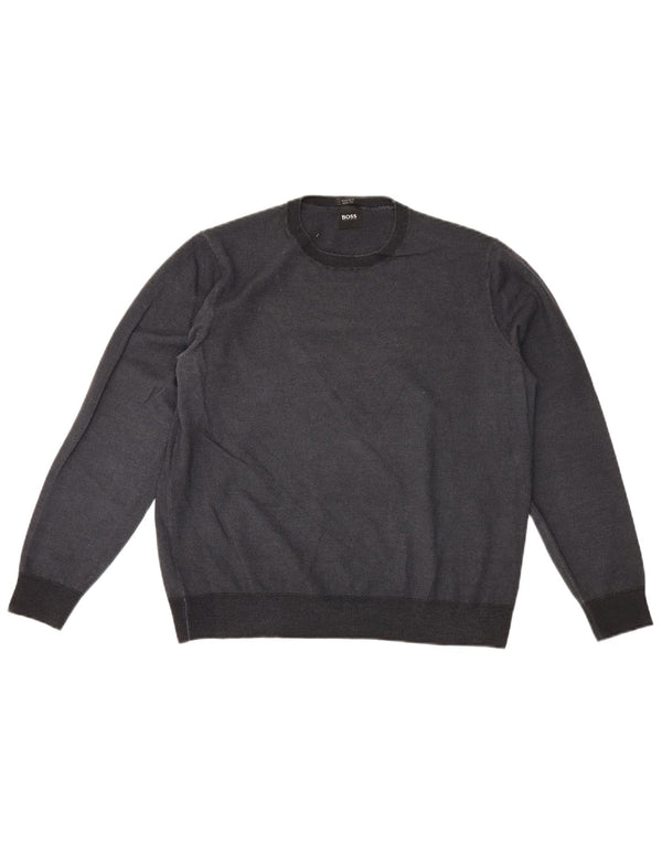 Γυναικείο πουλόβερ Hugo Boss Crew Neck Jumper UK 18 XL Γκρι μαλλί