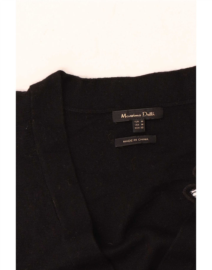 Massimo Dutti Γυναικείο πουλόβερ με ζακέτα μεγάλου μεγέθους UK 14 Μεσαίο μαύρο φλοράλ
