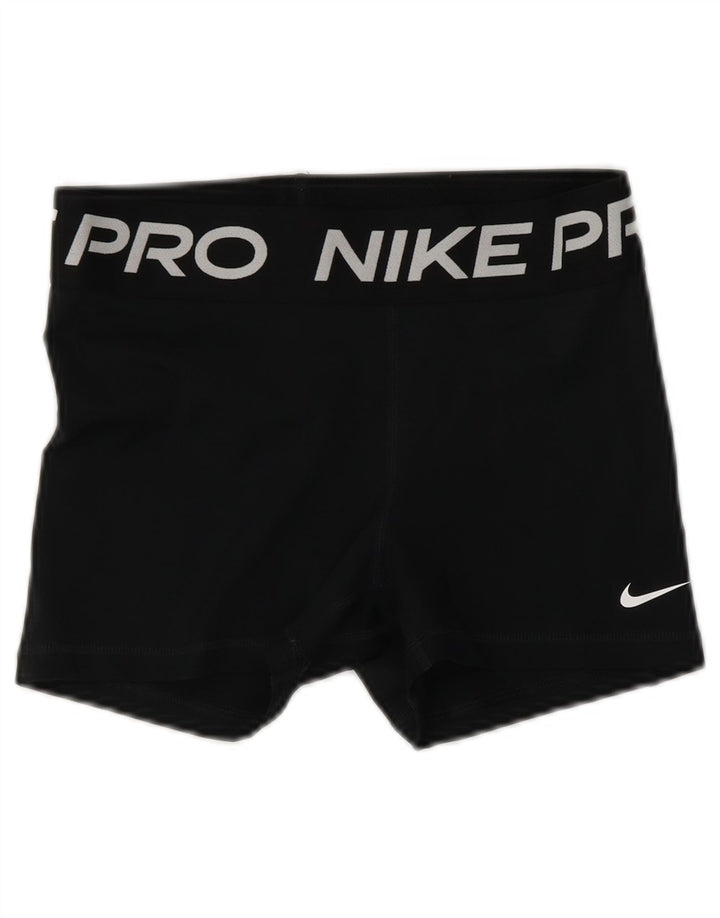 Γυναικείο γραφικό αθλητικό σορτς NIKE Dri Fit UK 10 μικρό μαύρο πολυεστέρα