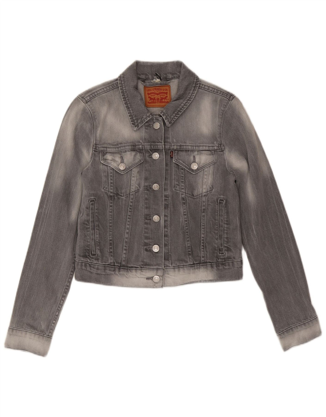 Γυναικείο τζιν μπουφάν LEVI'S Crop UK 10 Small Grey Cotton