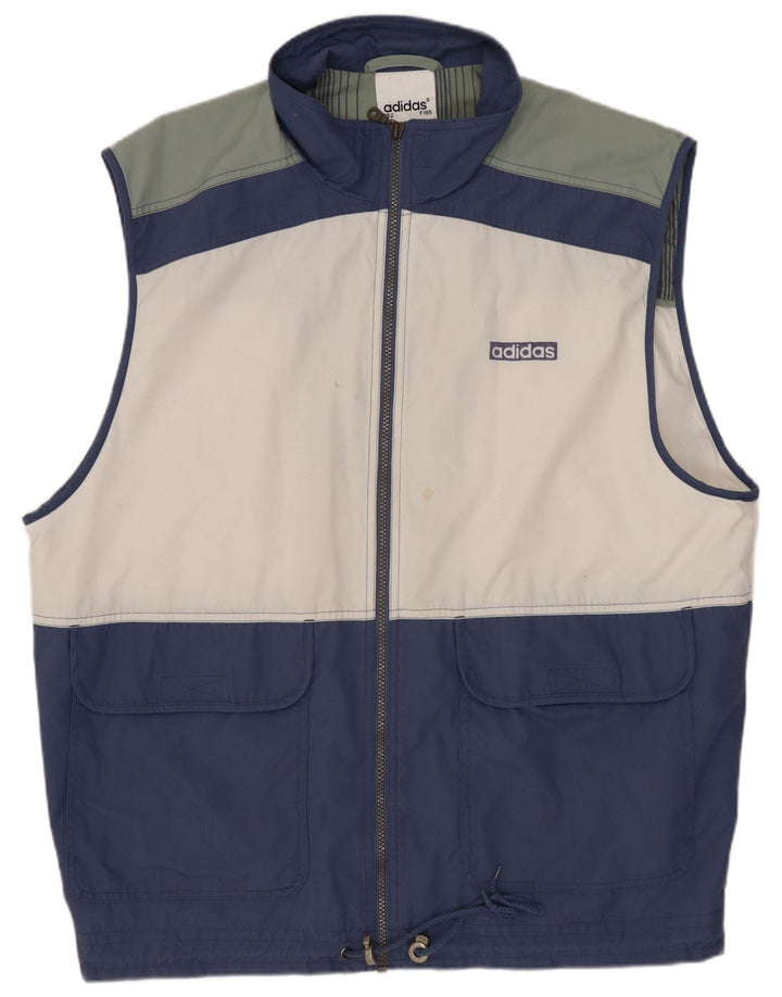 ADIDAS Mens Gilet UK 42/44 Μεγάλος πολύχρωμος πολύχρωμος πολυεστέρας