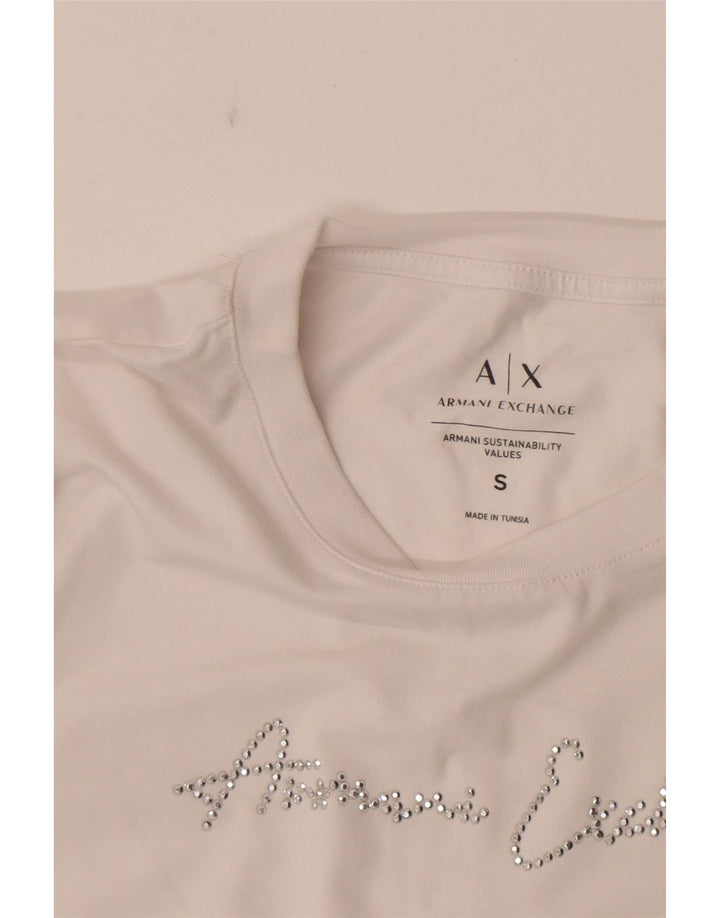 Γυναικείο γραφικό μπλουζάκι Armani Exchange Top UK 10 Small White