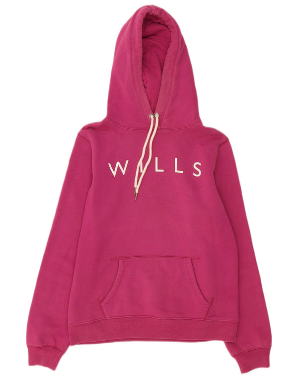 Jack Wills Γυναικείο Γραφικό Hoodie Jumper UK 12 Medium Pink Cotton
